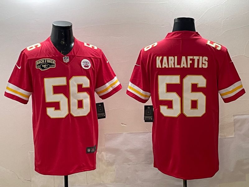 Men Kansas City Chiefs #56 Karlaftis Red Second generations Nike 2025 Vapor Limited NFL Jersey style 2